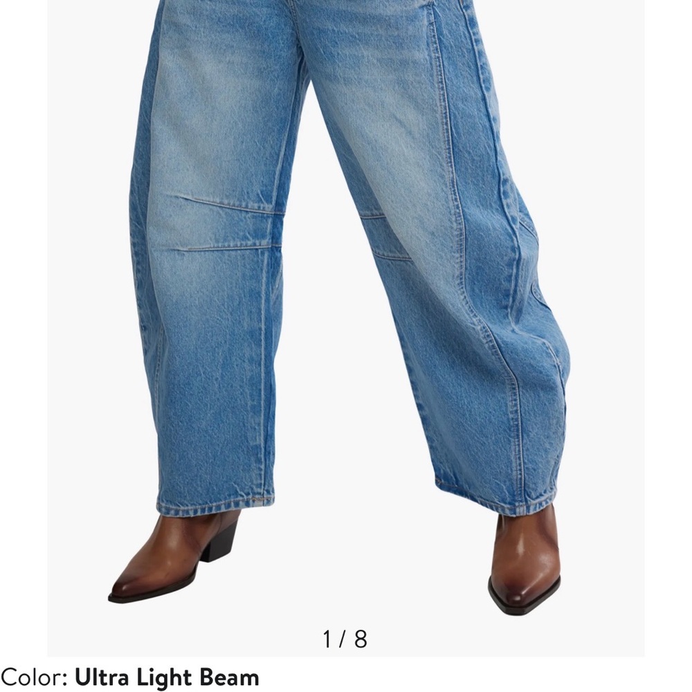 Free People Ultra Light Beam Wide-Leg Jeans - Light Blue